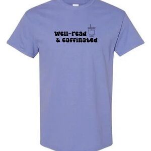 Well-Read & Caffeinated Men's Blue T-Shirt